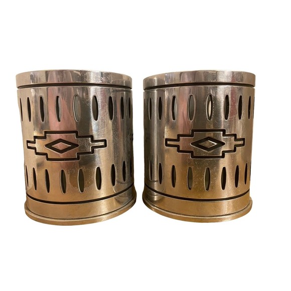 Allmenart Other - Pair of Metal Votive Candle Holders Native American Decor Allmenart by B Webb